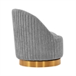 Manhattan Comfort Leela Solid Wood Frame Swivel Accent Chair in Gray