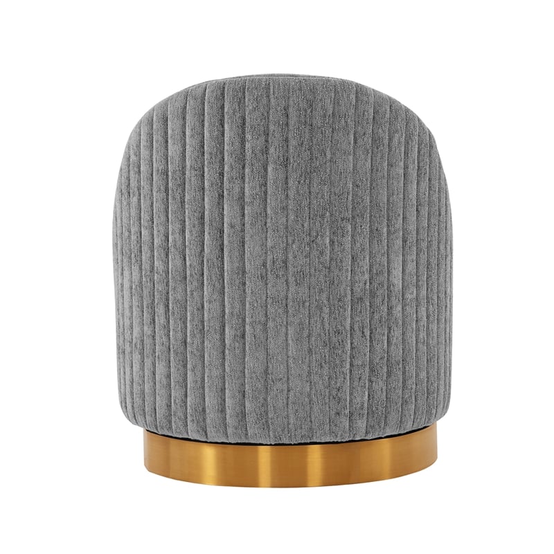 Manhattan Comfort Leela Solid Wood Frame Swivel Accent Chair in Gray