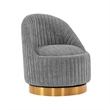 Manhattan Comfort Leela Solid Wood Frame Swivel Accent Chair in Gray