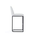 Manhattan Comfort Serena Upholstered Barstool with Steel Base in White