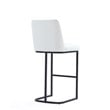 Manhattan Comfort Serena Upholstered Barstool with Steel Base in White