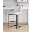 Manhattan Comfort Serena Upholstered Barstool with Steel Base in White