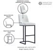 Manhattan Comfort Serena Upholstered Barstool with Steel Base in White