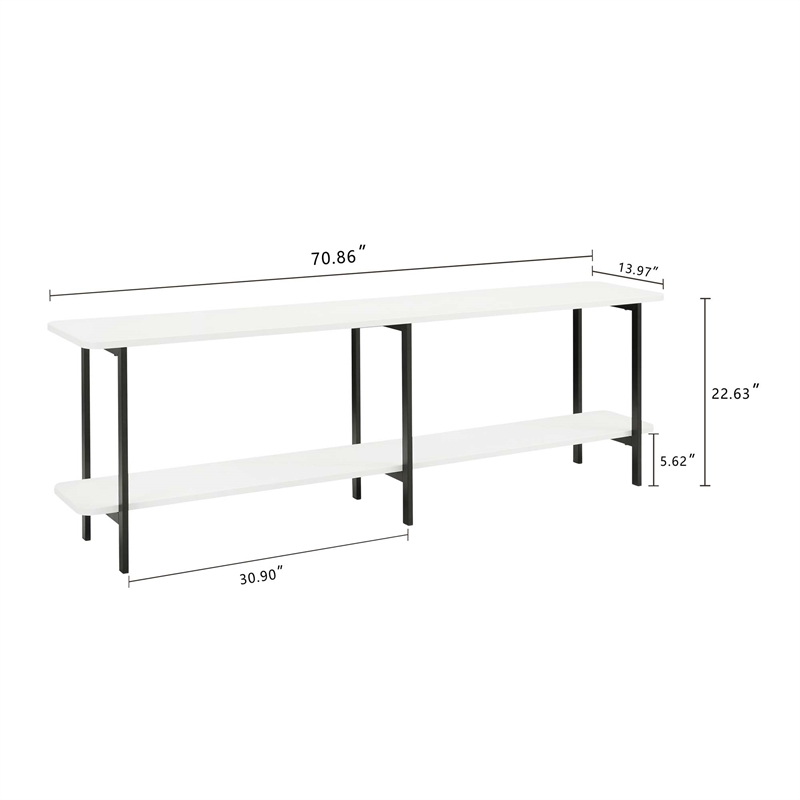 Manhattan Comfort Celine Side Table Console from Engineered Wood in White/Black