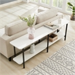 Manhattan Comfort Celine Side Table Console from Engineered Wood in White/Black