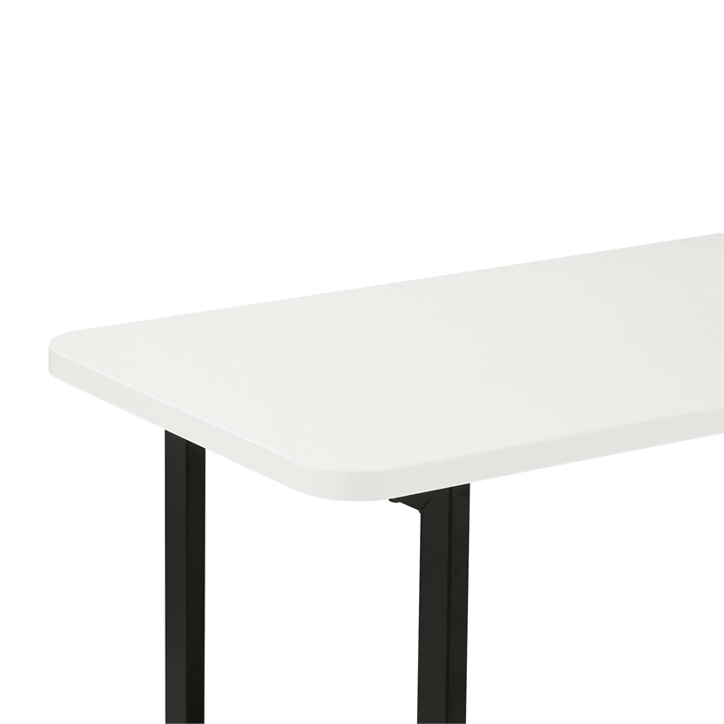 Manhattan Comfort Celine Side Table Console from Engineered Wood in White/Black