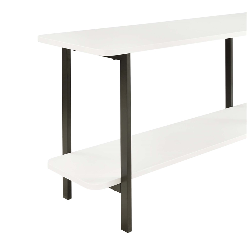 Manhattan Comfort Celine Side Table Console from Engineered Wood in White/Black