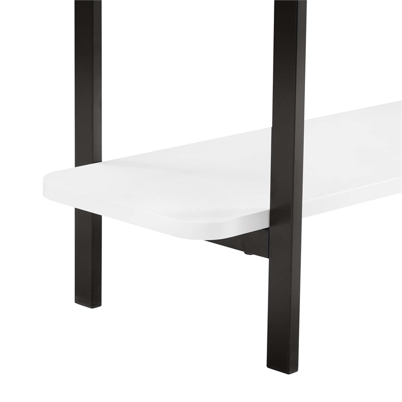 Manhattan Comfort Celine Side Table Console from Engineered Wood in White/Black