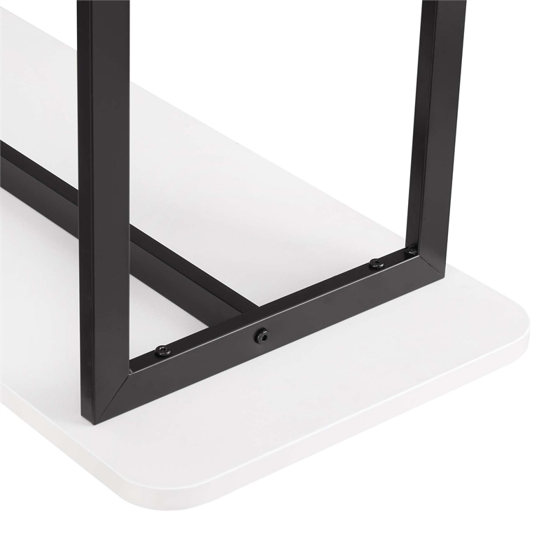Manhattan Comfort Celine Side Table Console from Engineered Wood in White/Black