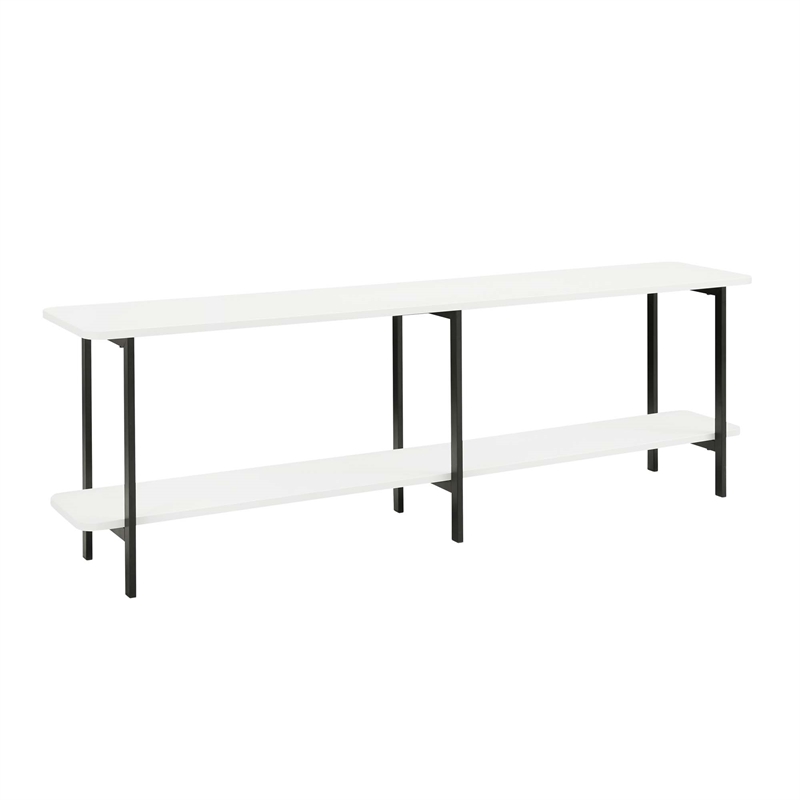 Manhattan Comfort Celine Side Table Console from Engineered Wood in White/Black