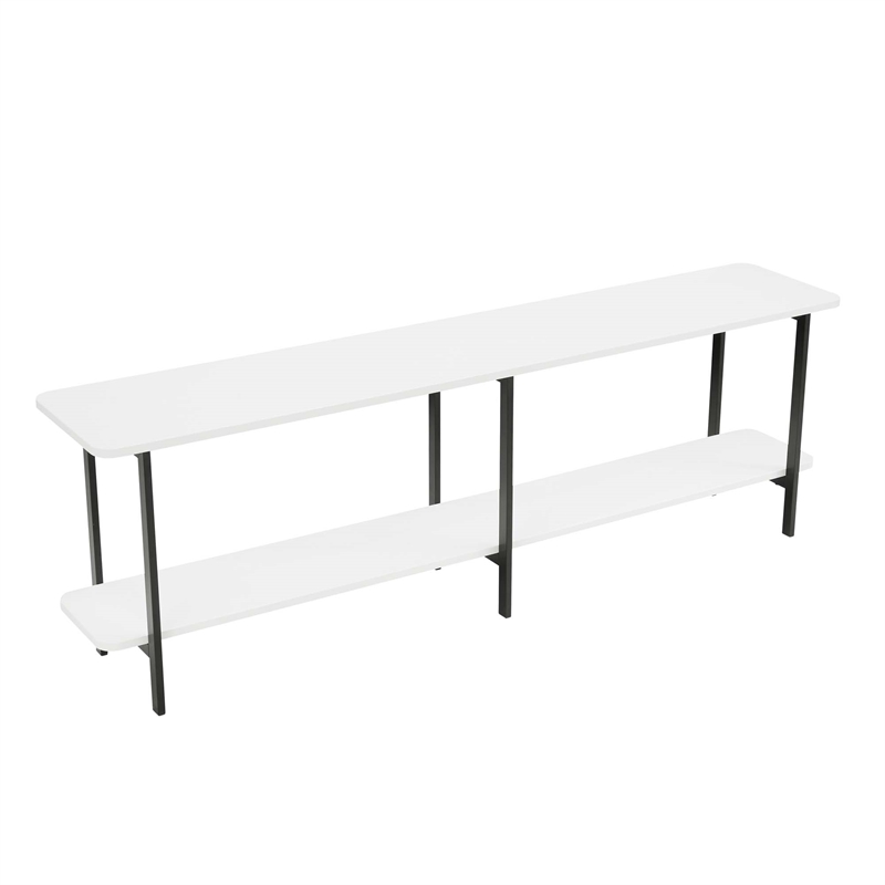 Manhattan Comfort Celine Side Table Console from Engineered Wood in White/Black
