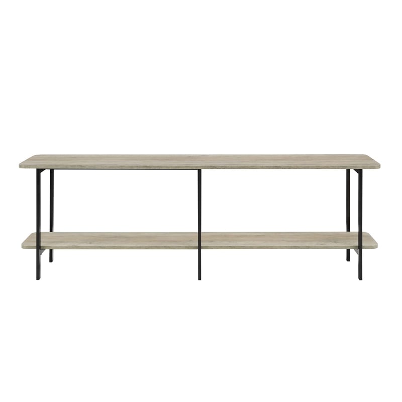 Manhattan Comfort Celine Side Table Console from Engineered Wood in Gray/Black