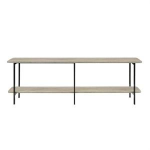 Manhattan Comfort Celine Side Table Console from Engineered Wood in Gray/Black