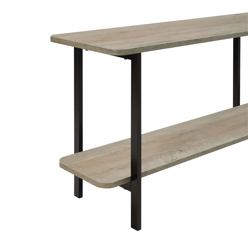 Manhattan Comfort Celine Side Table Console from Engineered Wood in Gray/Black