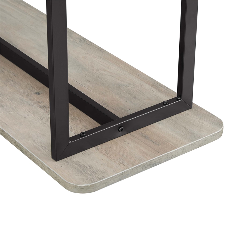 Manhattan Comfort Celine Side Table Console from Engineered Wood in Gray/Black
