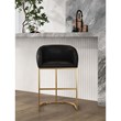 Manhattan Comfort Louvre Upholstered Counter Stool with Steel Base in Black