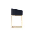 Manhattan Comfort Louvre Upholstered Counter Stool with Steel Base in Black