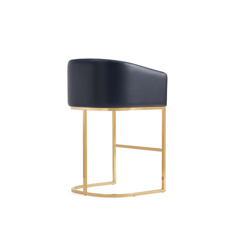Manhattan Comfort Louvre Upholstered Counter Stool with Steel Base in Black