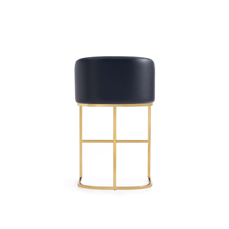 Manhattan Comfort Louvre Upholstered Counter Stool with Steel Base in Black