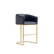 Manhattan Comfort Louvre Upholstered Counter Stool with Steel Base in Black
