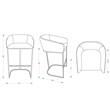 Manhattan Comfort Louvre Upholstered Barstool with Steel Base in Black