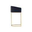 Manhattan Comfort Louvre Upholstered Barstool with Steel Base in Black