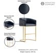 Manhattan Comfort Louvre Upholstered Barstool with Steel Base in Black