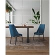 Manhattan Comfort Kara Dining Side Chair from Solid Wood in Blue- Set of 2