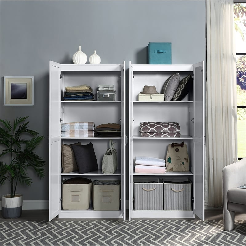 Manhattan Comfort Hopkins Storage Closet 3.0 from Engineered Wood in White