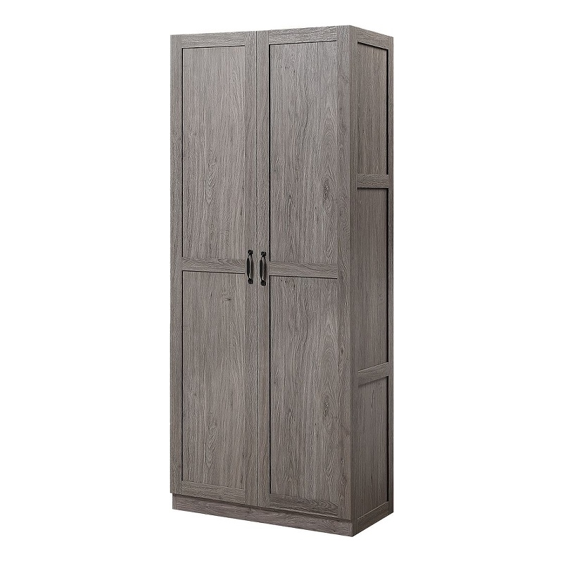 Manhattan Comfort Hopkins Storage Closet 3.0 from Engineered Wood in Gray