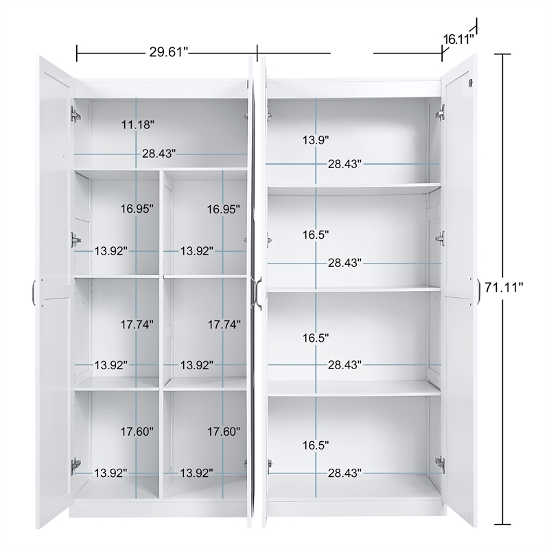 Hopkins Storage Closet 4.0 from Engineered Wood in White - Set of 2