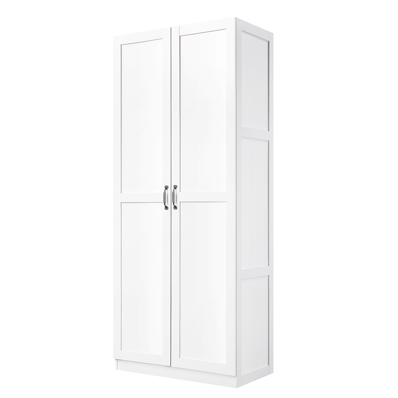 Hopkins Storage Closet 4.0 from Engineered Wood in White - Set of 2