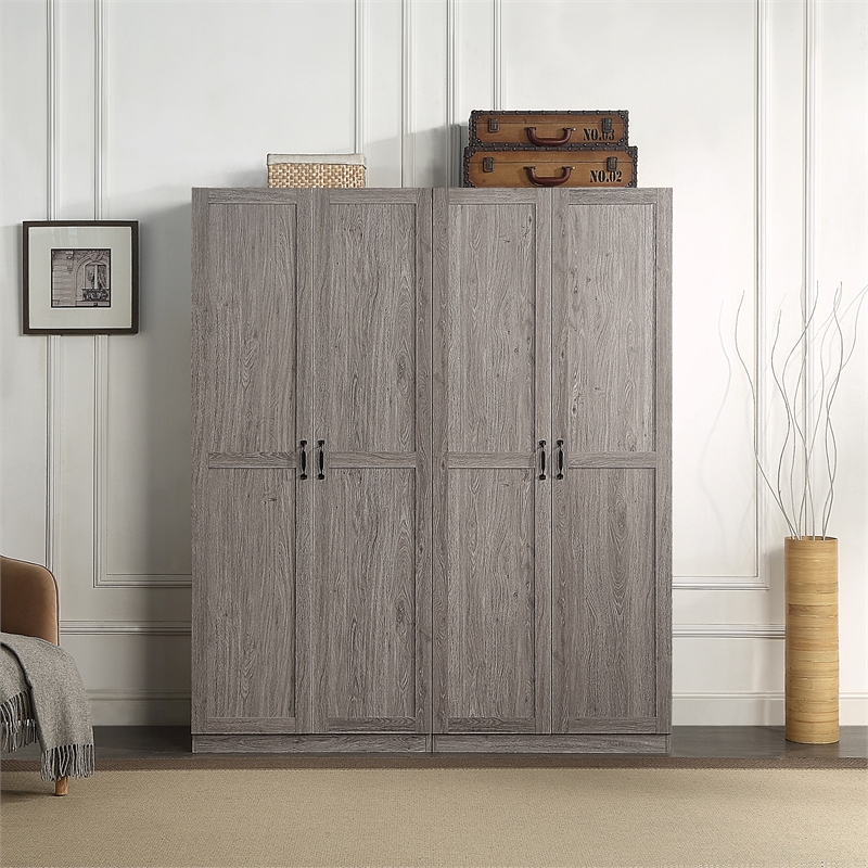 Hopkins Storage Closet 4.0 from Engineered Wood in Gray - Set of 2