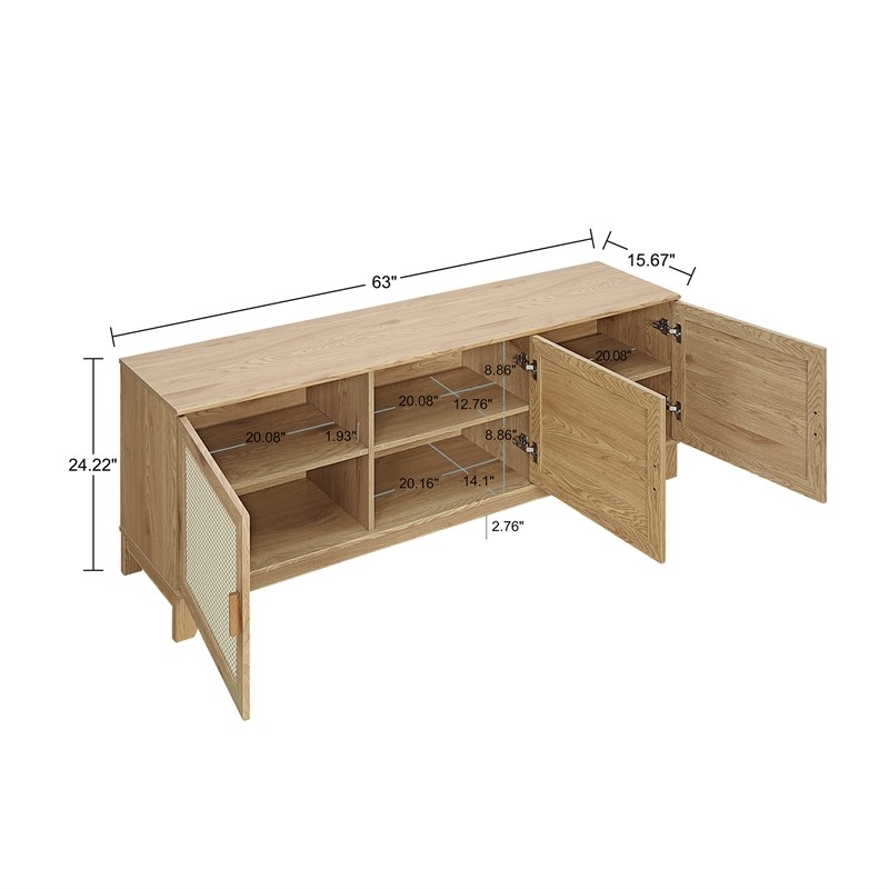 Manhattan Comfort Sheridan TV Stand from Engineered Wood in Natural