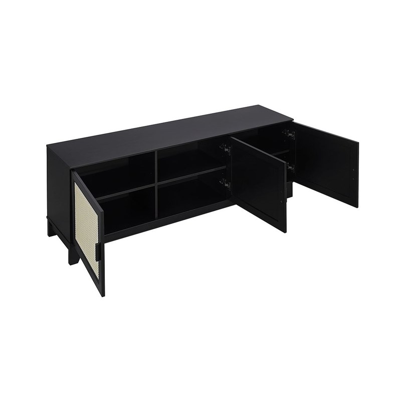 Manhattan Comfort Sheridan TV Stand from Engineered Wood in Black