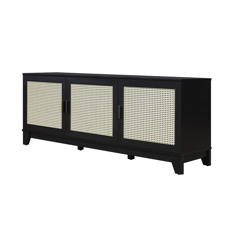 Manhattan Comfort Sheridan TV Stand from Engineered Wood in Black