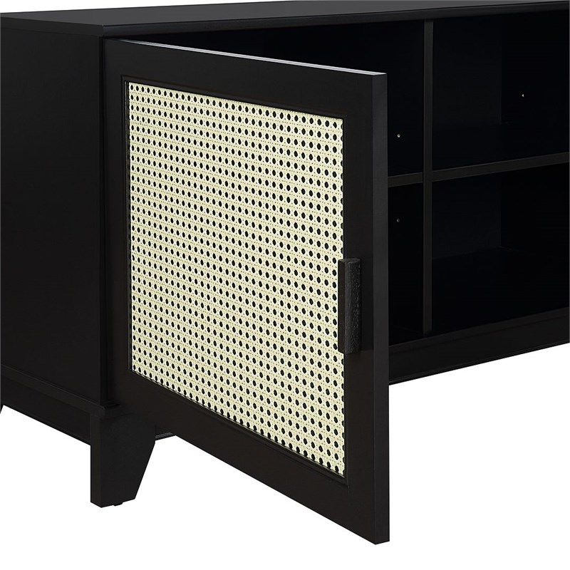 Manhattan Comfort Sheridan TV Stand from Engineered Wood in Black
