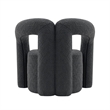 Manhattan Comfort Modern Darian Boucle Accent Chair from Solid Wood in Black