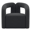 Manhattan Comfort Modern Darian Boucle Accent Chair from Solid Wood in Black
