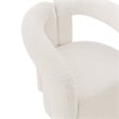 Manhattan Comfort Darian Boucle Accent Chair from Solid Wood in Cream (Set of 2)