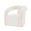 Manhattan Comfort Darian Boucle Accent Chair from Solid Wood in Cream (Set of 2)