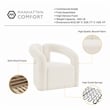 Manhattan Comfort Darian Boucle Accent Chair from Solid Wood in Cream (Set of 2)