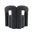 Manhattan Comfort Darian Boucle Accent Chair from Solid Wood in Black (Set of 2)