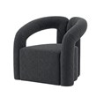 Manhattan Comfort Darian Boucle Accent Chair from Solid Wood in Black (Set of 2)