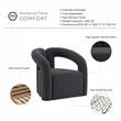 Manhattan Comfort Darian Boucle Accent Chair from Solid Wood in Black (Set of 2)