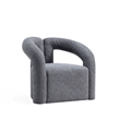 Manhattan Comfort Darian Boucle Accent Chair from Solid Wood in Gray (Set of 2)