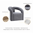 Manhattan Comfort Darian Boucle Accent Chair from Solid Wood in Gray (Set of 2)