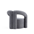 Manhattan Comfort Darian Boucle Accent Chair from Solid Wood in Gray (Set of 2)