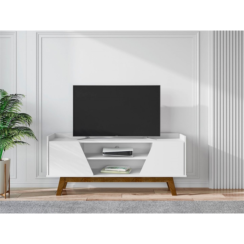 manhattan comfort marcus 53.14 tv stand from engineered wood in white