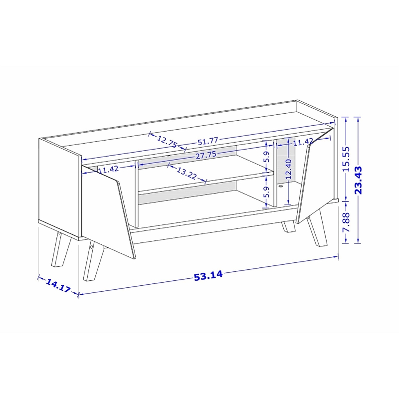 Manhattan Comfort Marcus 53.14 TV Stand from Engineered Wood in Gray